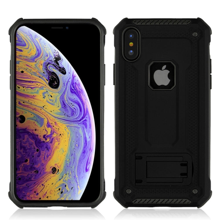 For iPhone XS Shockproof PC + TPU Armor Protective Case with Holder