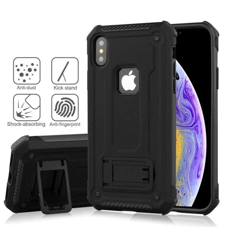 For iPhone XS Shockproof PC + TPU Armor Protective Case with Holder