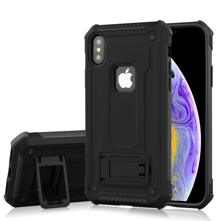 For iPhone XS Shockproof PC + TPU Armor Protective Case with Holder
