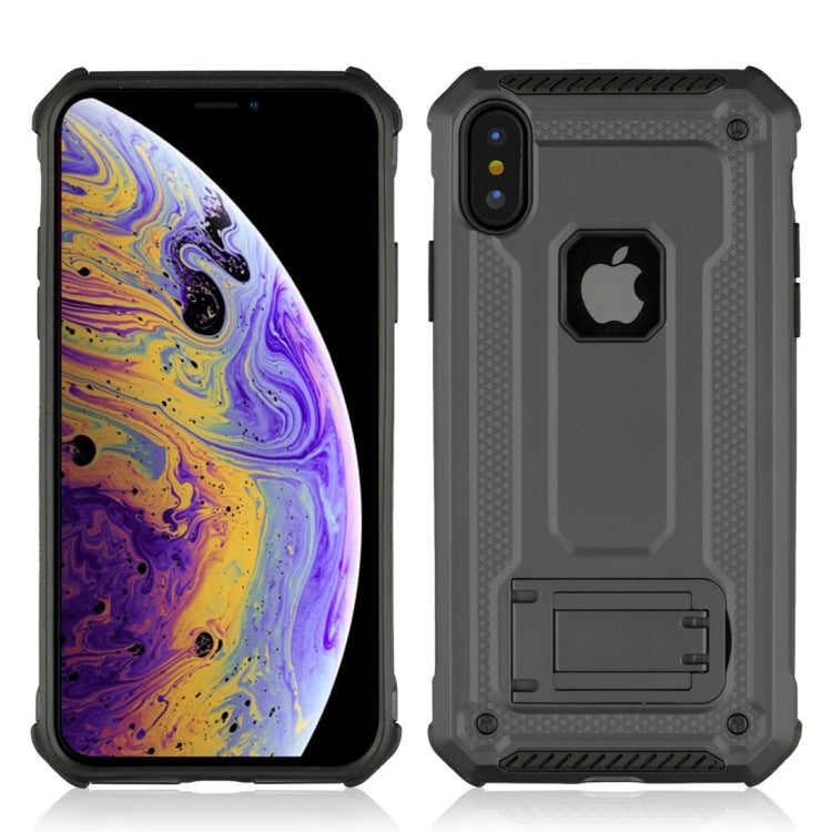 For iPhone XS Shockproof PC + TPU Armor Protective Case with Holder