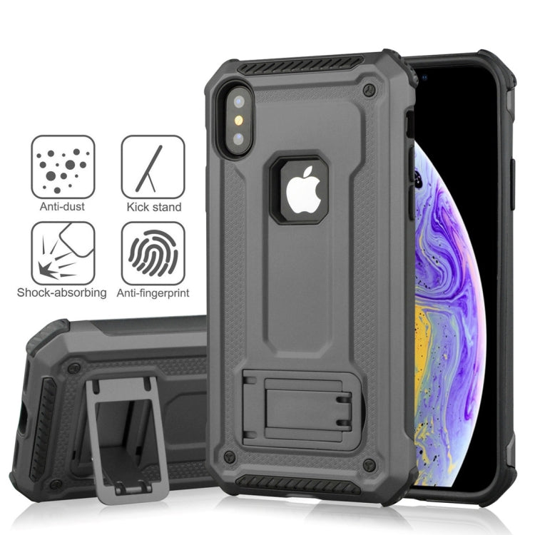For iPhone XS Shockproof PC + TPU Armor Protective Case with Holder