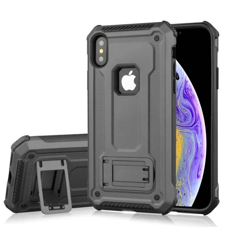 For iPhone XS Shockproof PC + TPU Armor Protective Case with Holder