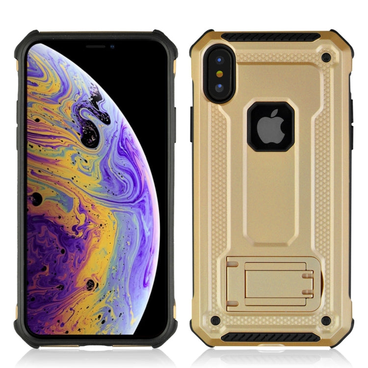 For iPhone XS Shockproof PC + TPU Armor Protective Case with Holder