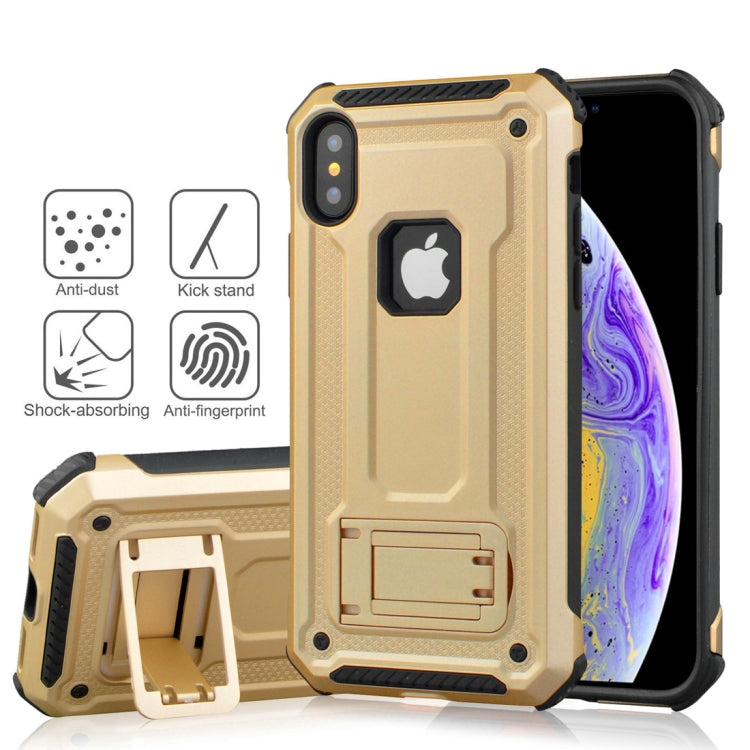 For iPhone XS Shockproof PC + TPU Armor Protective Case with Holder
