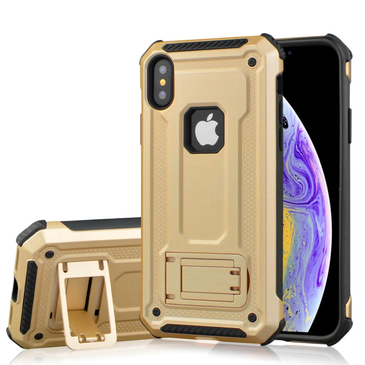 For iPhone XS Shockproof PC + TPU Armor Protective Case with Holder