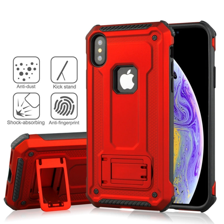 For iPhone XS Shockproof PC + TPU Armor Protective Case with Holder