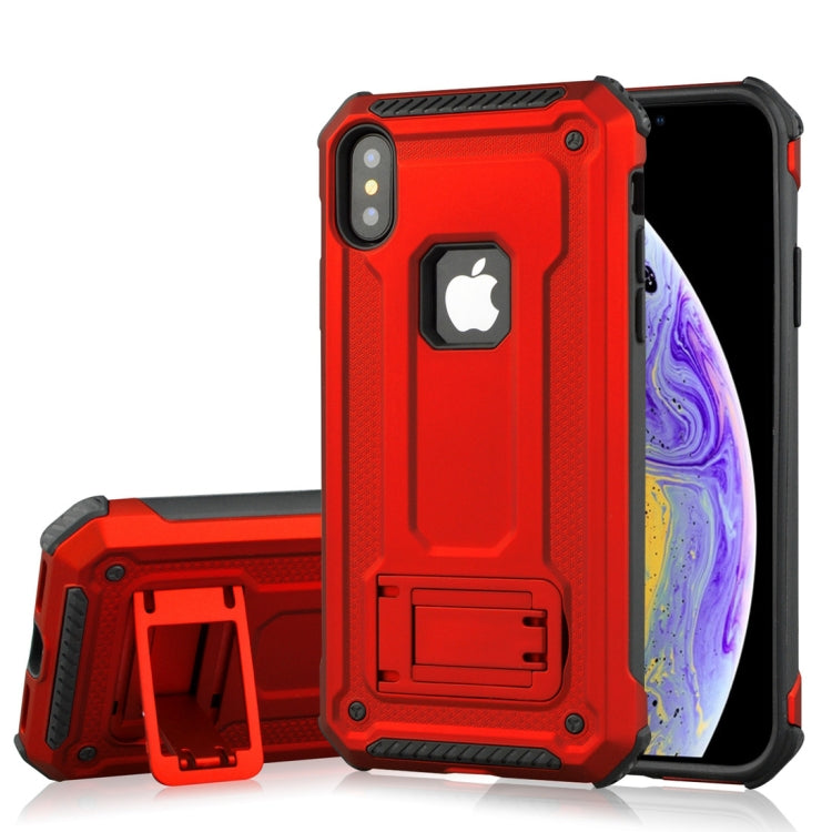 For iPhone XS Shockproof PC + TPU Armor Protective Case with Holder