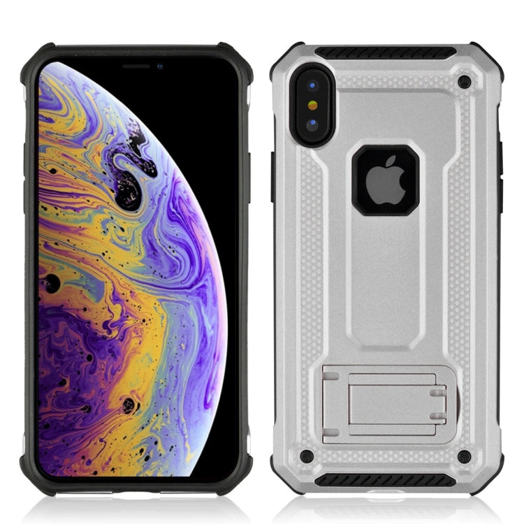For iPhone XS Shockproof PC + TPU Armor Protective Case with Holder