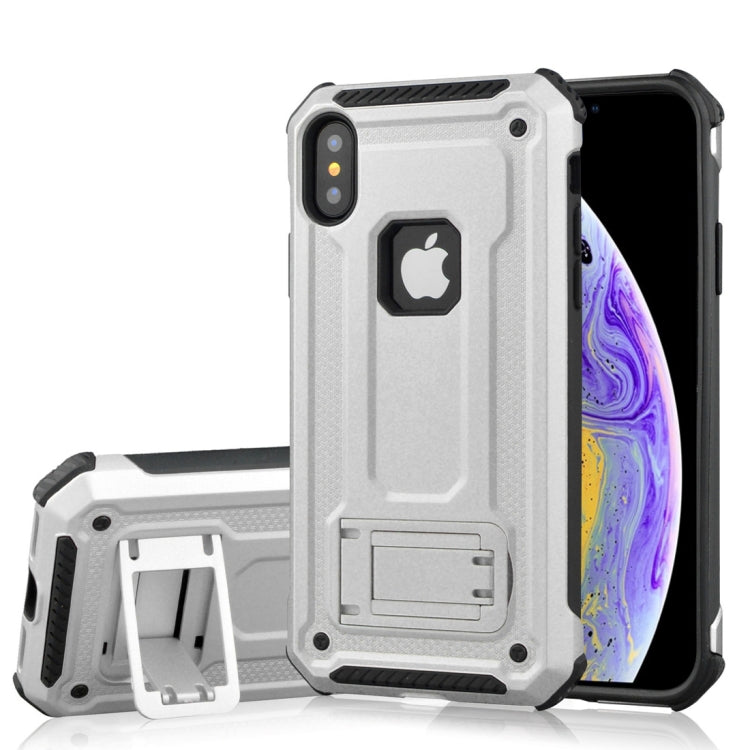 For iPhone XS Shockproof PC + TPU Armor Protective Case with Holder