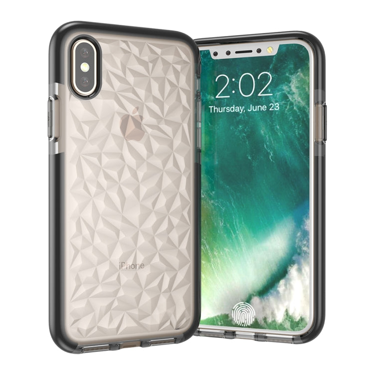 For iPhone X / XS Diamond Texture TPU Dropproof Protective Back Cover Case