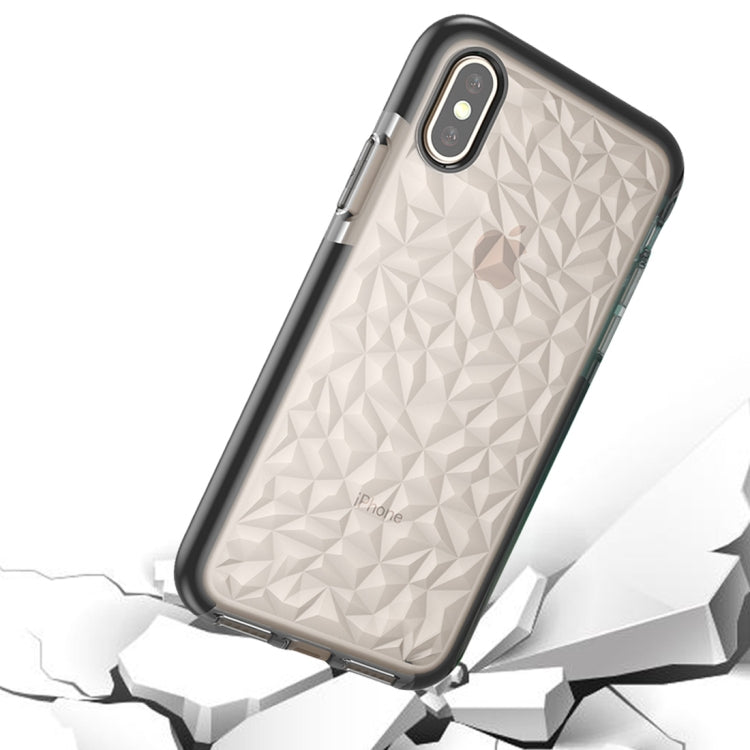 For iPhone X / XS Diamond Texture TPU Dropproof Protective Back Cover Case