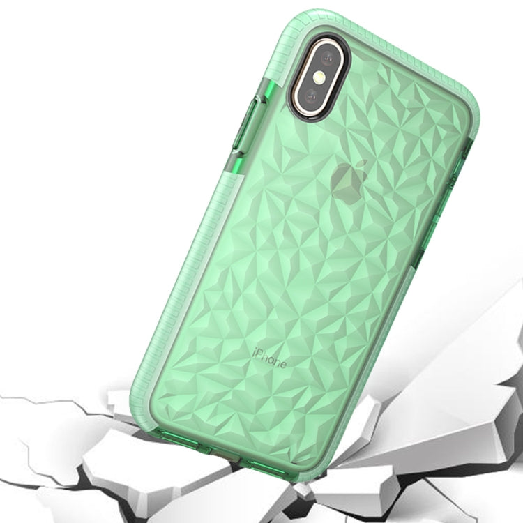 For iPhone X / XS Diamond Texture TPU Dropproof Protective Back Cover Case