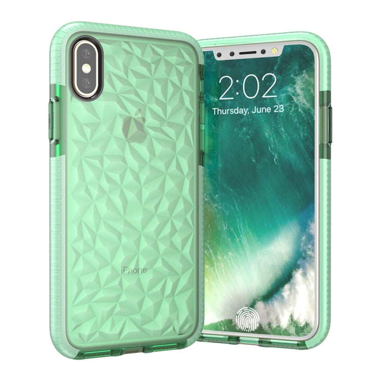 For iPhone X / XS Diamond Texture TPU Dropproof Protective Back Cover Case