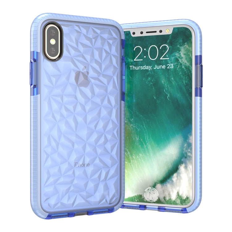 For iPhone X / XS Diamond Texture TPU Dropproof Protective Back Cover Case
