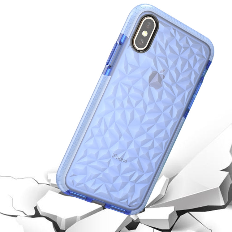 For iPhone X / XS Diamond Texture TPU Dropproof Protective Back Cover Case