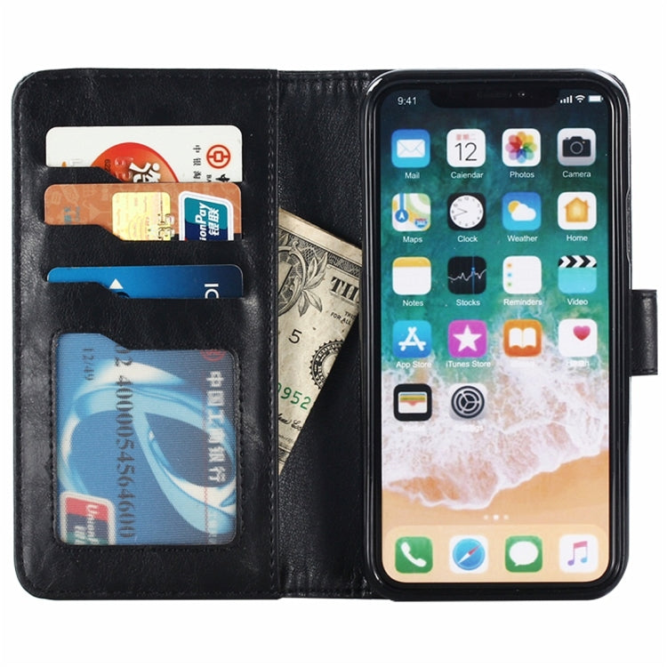 For iPhone X / XS Retro Cowhide Texture Magnetic Absorption Detachable Back Cover Horizontal Flip Leather Case with Holder & Card Slots & Wallet & Photo Frame & Lanyard