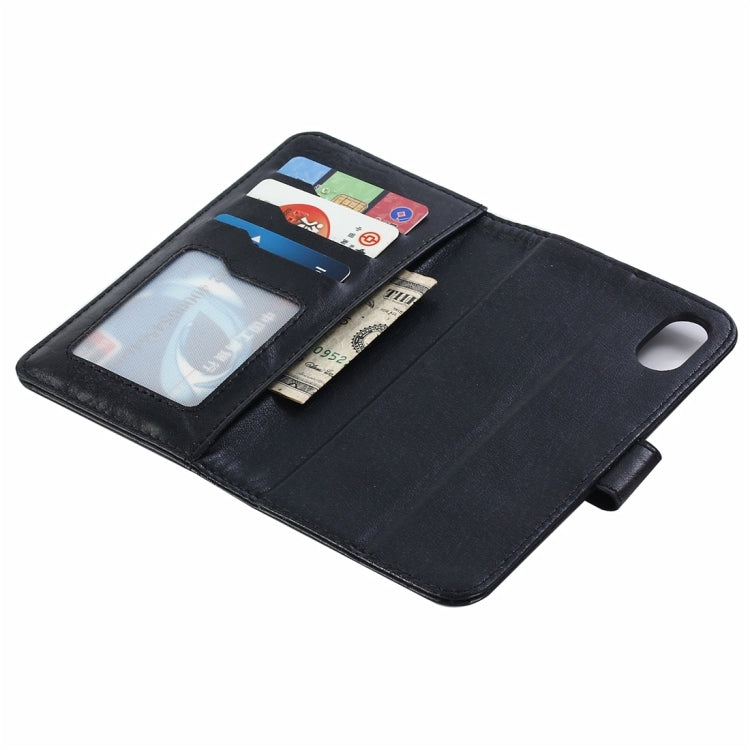 For iPhone X / XS Retro Cowhide Texture Magnetic Absorption Detachable Back Cover Horizontal Flip Leather Case with Holder & Card Slots & Wallet & Photo Frame & Lanyard