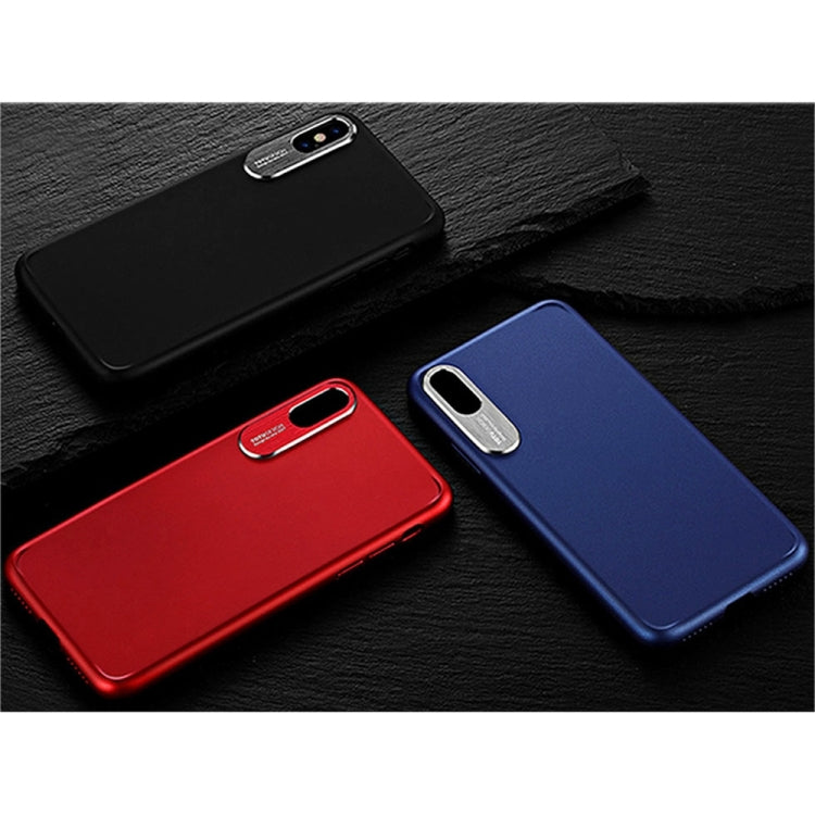 For iPhone X / XS TOTUDESIGN PC + Metal Dropproof Protective Back Cover Case (Black)