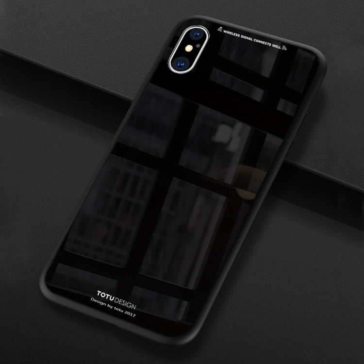 For iPhone X / XS TOTUDESIGN TPU + PC + Glass Dropproof Protective Back Cover Case