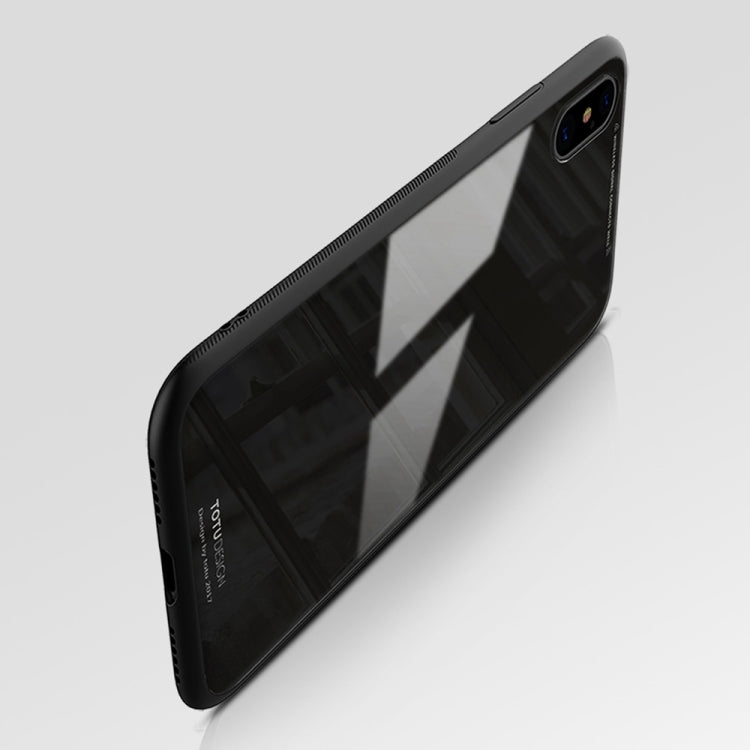 For iPhone X / XS TOTUDESIGN TPU + PC + Glass Dropproof Protective Back Cover Case