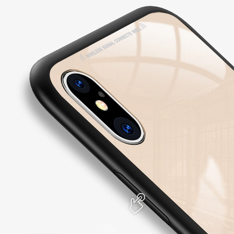 For iPhone X / XS TOTUDESIGN TPU + PC + Glass Dropproof Protective Back Cover Case