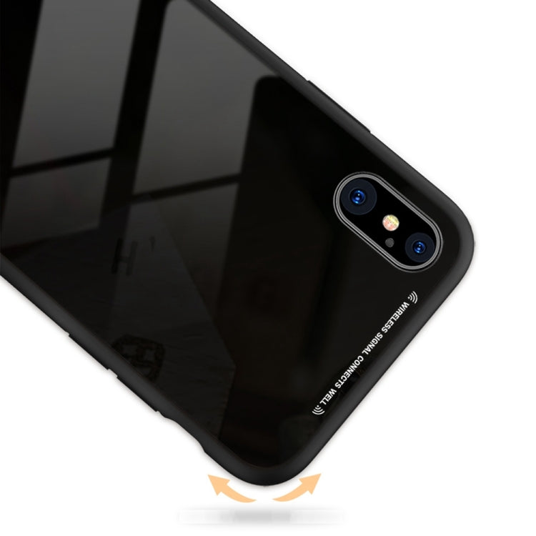 For iPhone X / XS TOTUDESIGN TPU + PC + Glass Dropproof Protective Back Cover Case