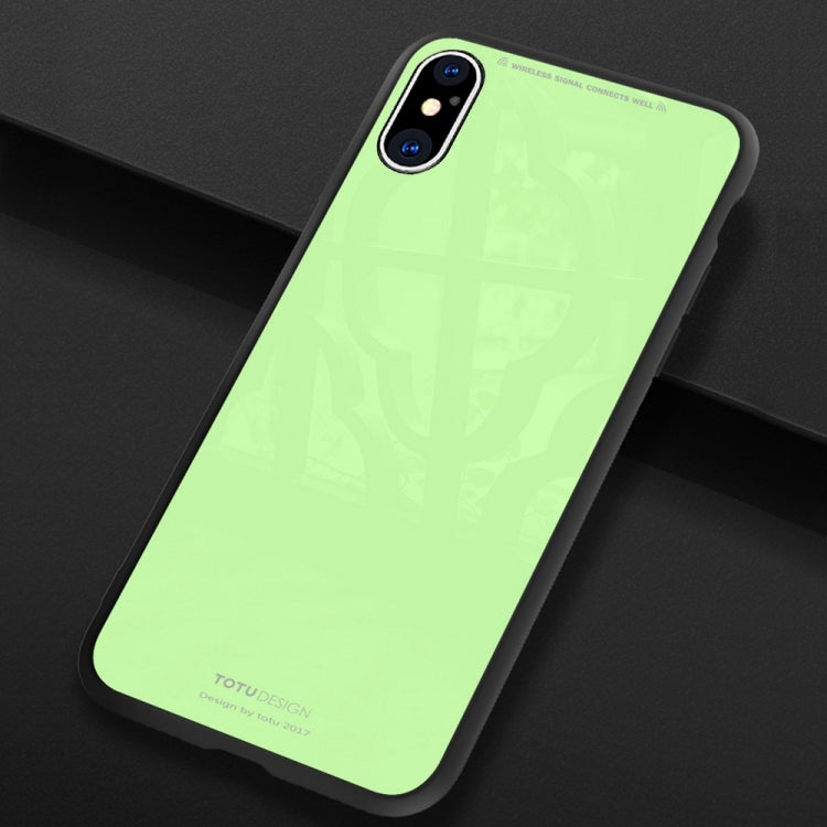 For iPhone X / XS TOTUDESIGN TPU + PC + Glass Dropproof Protective Back Cover Case
