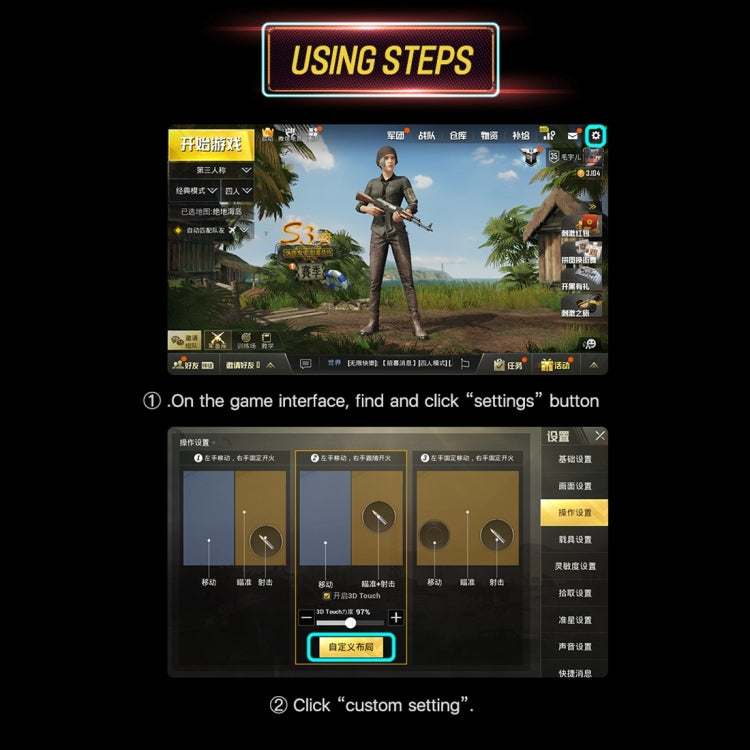 ROCK Shooting Game Controller, For iPhone, Samsung, Xiaomi, Huawei, HTC, OPPO, vivo and Other Smartphones(Transparent)