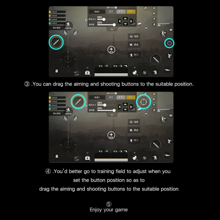 ROCK Shooting Game Controller, For iPhone, Samsung, Xiaomi, Huawei, HTC, OPPO, vivo and Other Smartphones(Transparent)