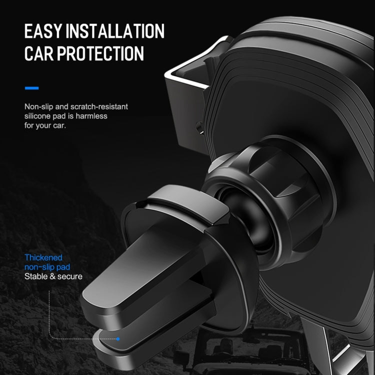 ROCK Infrared Sensing Auto Lock Qi Standard Wireless Charging Air Vent Car Mount, For iPhone, Galaxy, Sony, Lenovo, HTC, Huawei and other 4.7-6.3 inch Smartphones(Silver)