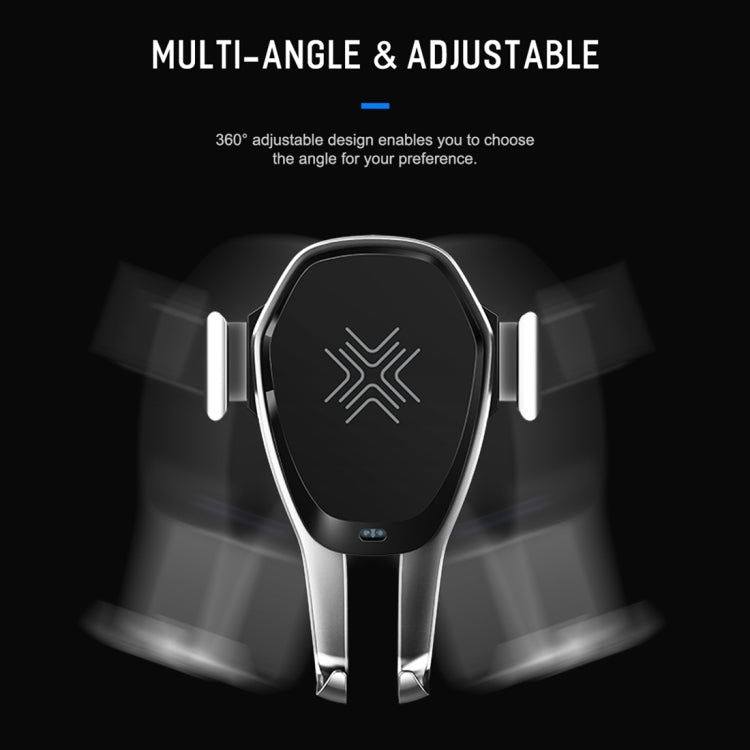 ROCK Infrared Sensing Auto Lock Qi Standard Wireless Charging Air Vent Car Mount, For iPhone, Galaxy, Sony, Lenovo, HTC, Huawei and other 4.7-6.3 inch Smartphones(Silver)