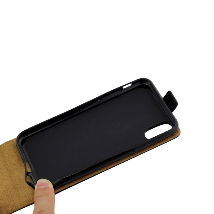 For iPhone X / XS TPU Business Style Vertical Flip Protective Leather Case with Card Slot