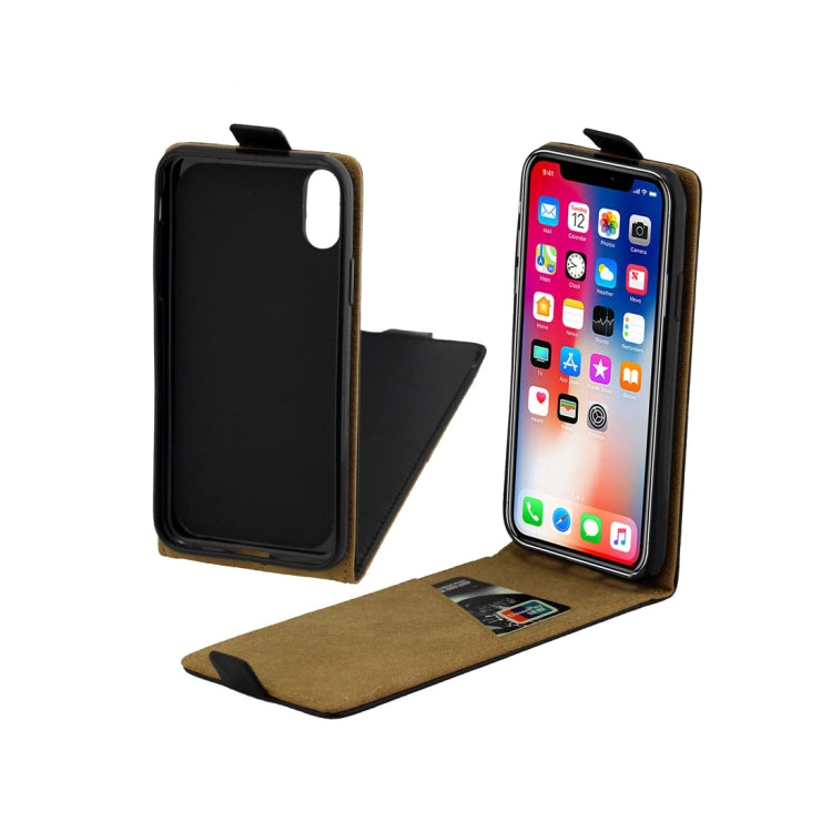 For iPhone X / XS TPU Business Style Vertical Flip Protective Leather Case with Card Slot