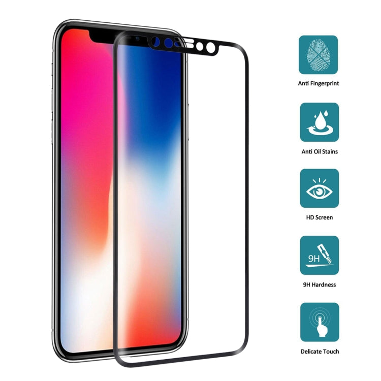 For iPhone X 9H Surface Hardness 3D Curved HD Full Screen Tempered Glass Front + Back Screen Protector