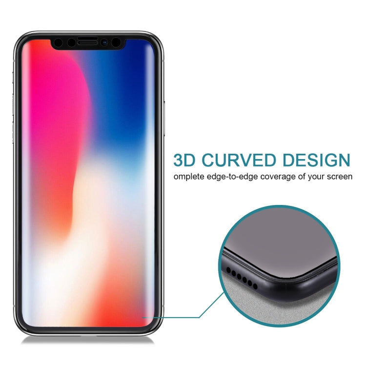 For iPhone X 9H Surface Hardness 3D Curved HD Full Screen Tempered Glass Front + Back Screen Protector