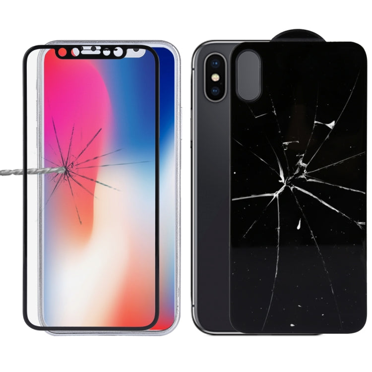 For iPhone X 9H Surface Hardness 3D Curved HD Full Screen Tempered Glass Front + Back Screen Protector