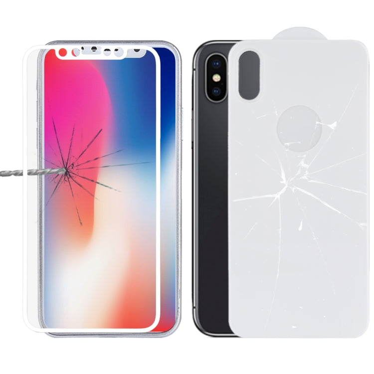 For iPhone X 9H Surface Hardness 3D Curved HD Full Screen Tempered Glass Front + Back Screen Protector