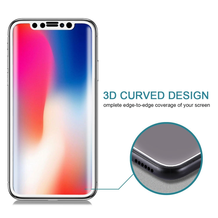 For iPhone X 9H Surface Hardness 3D Curved HD Full Screen Tempered Glass Front + Back Screen Protector