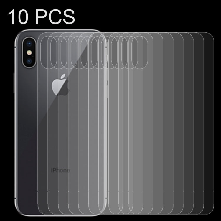 For iPhone X 10pcs 0.3mm 9H Surface Hardness 2.5D Transparent Tempered Glass Back Screen Protector