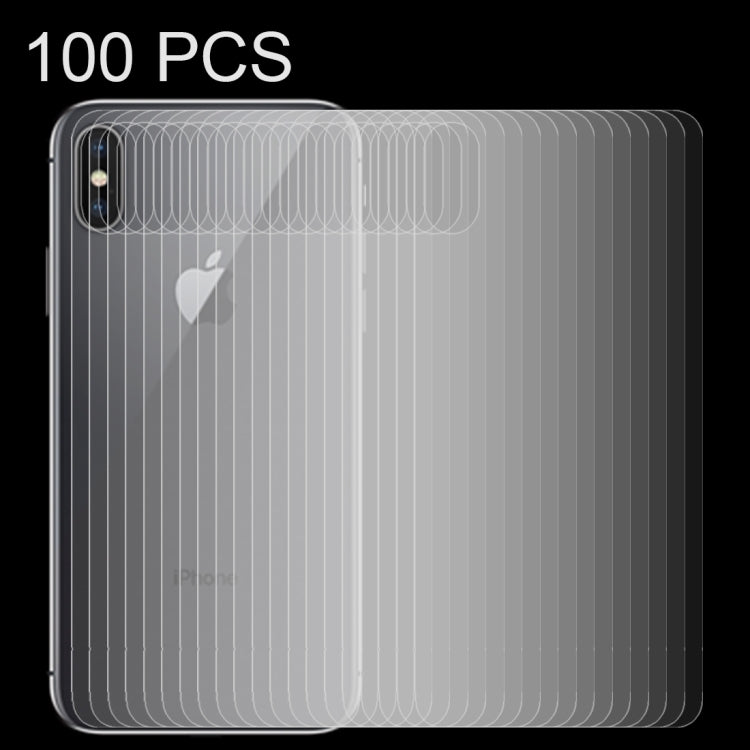 For iPhone X 100pcs 0.3mm 9H Surface Hardness 2.5D Transparent Tempered Glass Back Screen Protector