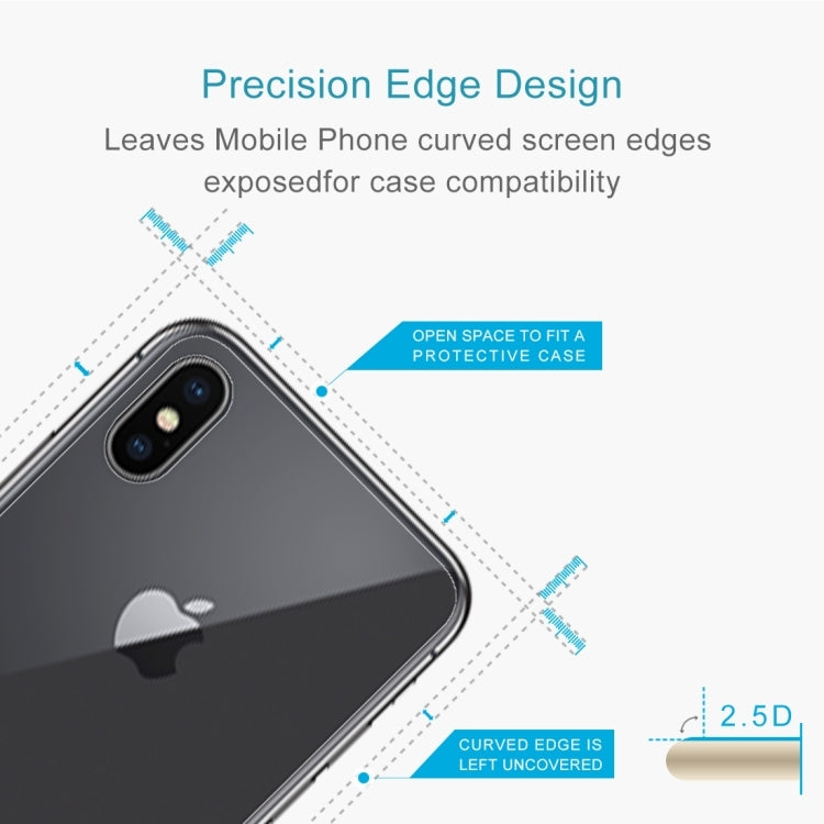 For iPhone X / XS 50pcs Transparent Tempered Glass Back Screen Protector