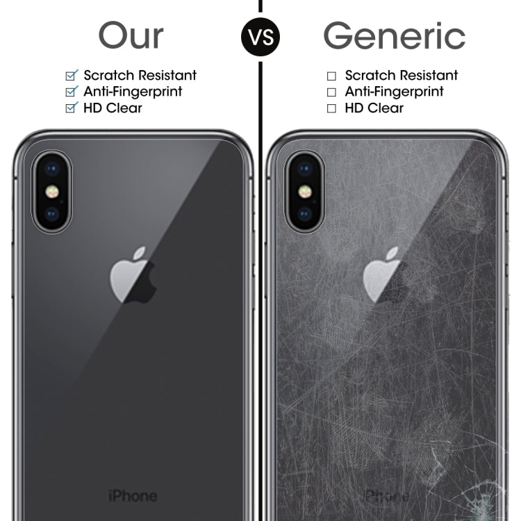 For iPhone X / XS 50pcs Transparent Tempered Glass Back Screen Protector