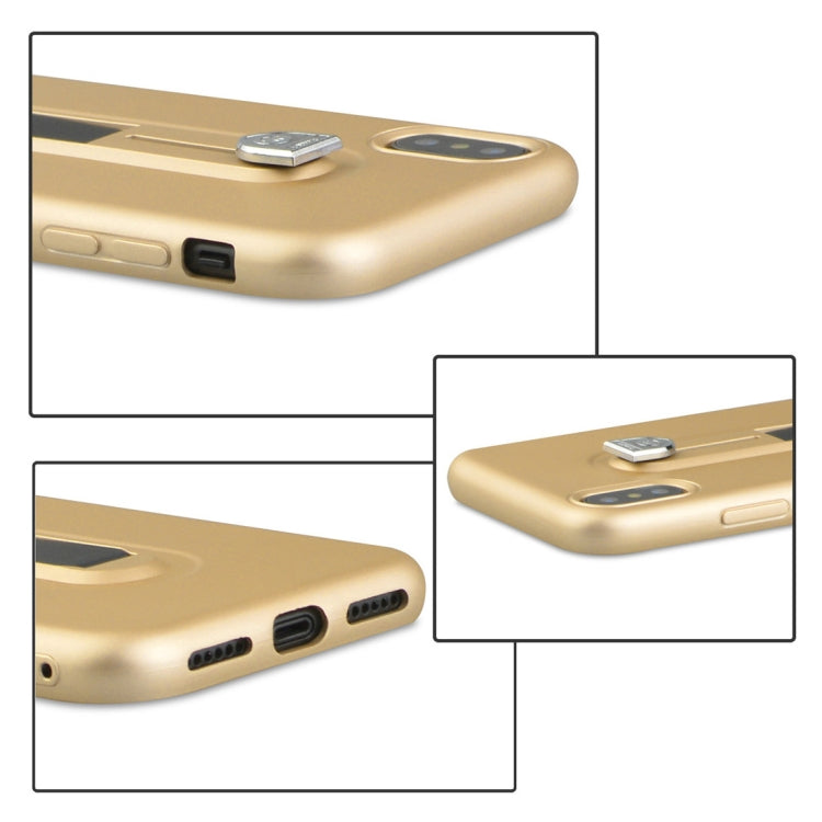 For iPhone X / XS Ultra-thin Frosted Soft TPU + PC Protective Back Case with Holder