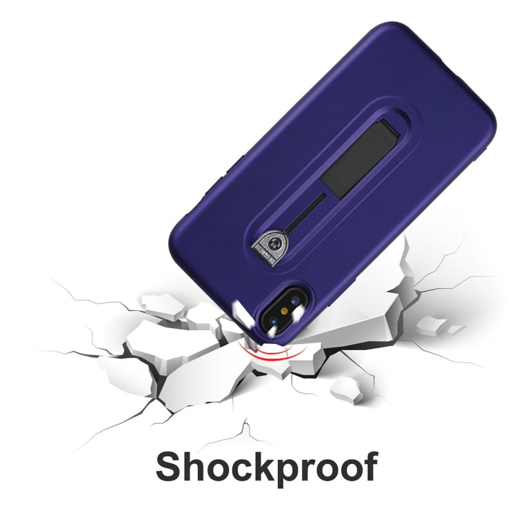 For iPhone X / XS Ultra-thin Frosted Soft TPU + PC Protective Back Case with Holder