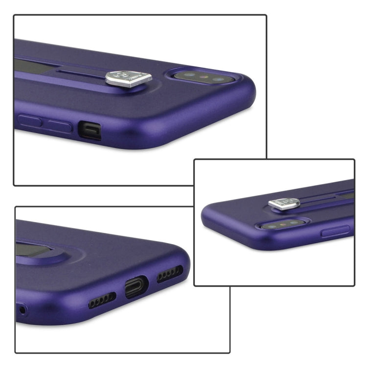 For iPhone X / XS Ultra-thin Frosted Soft TPU + PC Protective Back Case with Holder