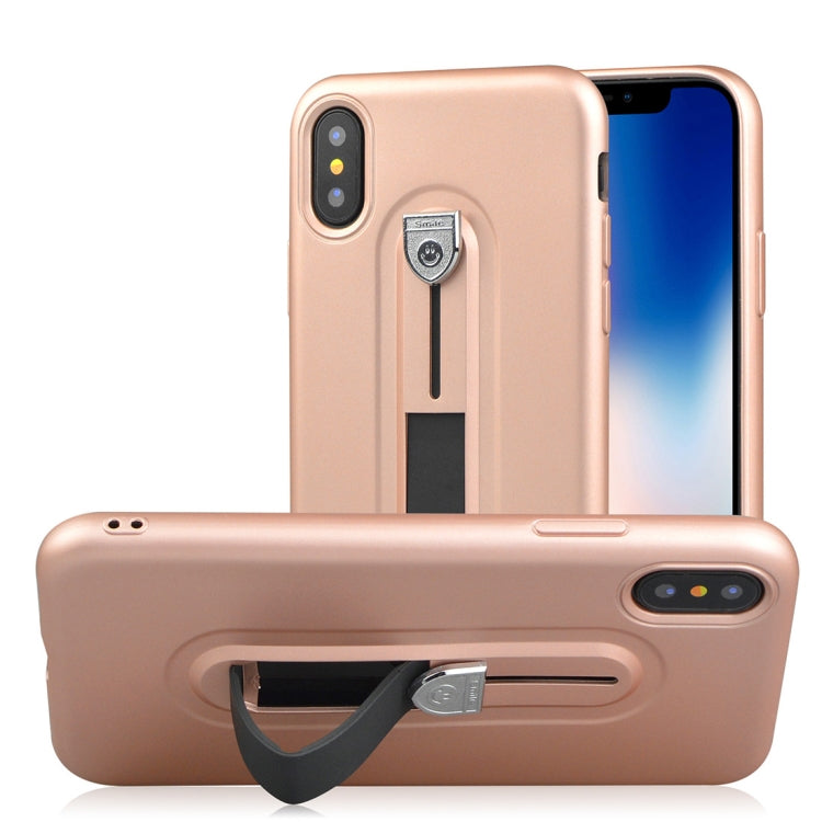 For iPhone X / XS Ultra-thin Frosted Soft TPU + PC Protective Back Case with Holder