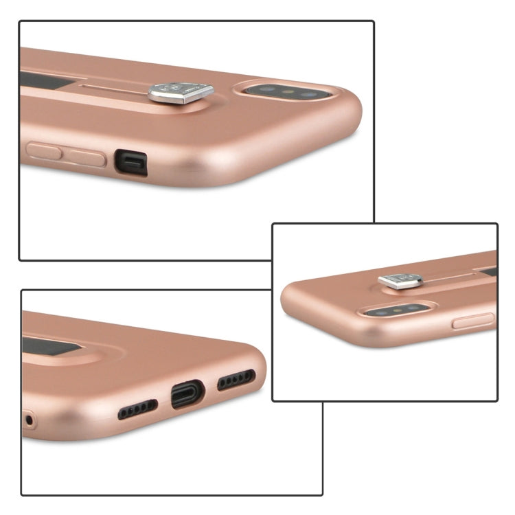 For iPhone X / XS Ultra-thin Frosted Soft TPU + PC Protective Back Case with Holder