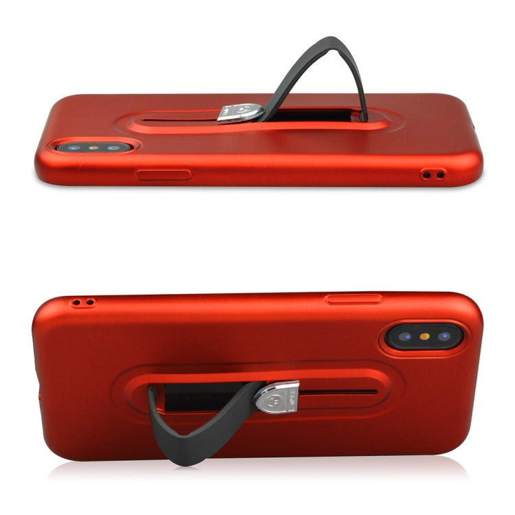 For iPhone X / XS Ultra-thin Frosted Soft TPU + PC Protective Back Case with Holder