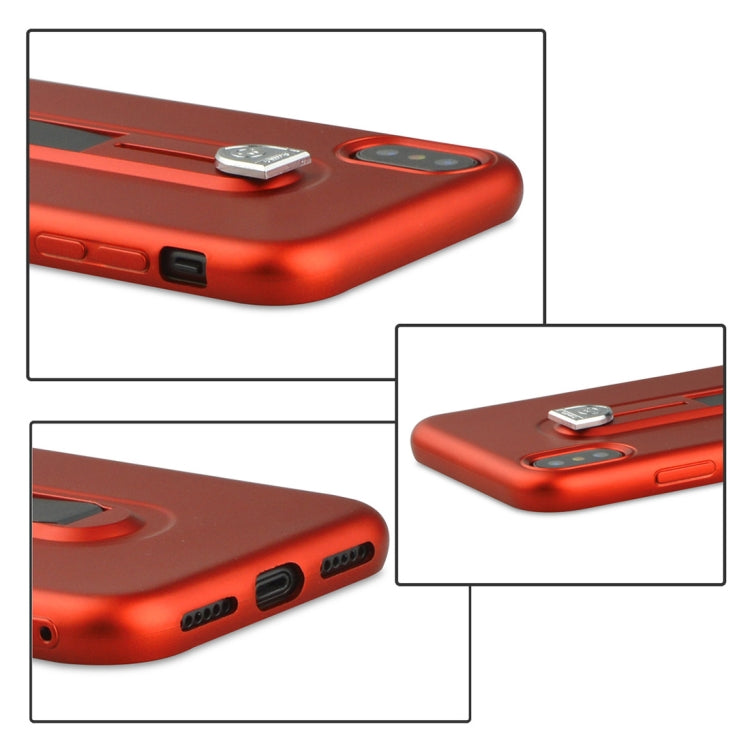For iPhone X / XS Ultra-thin Frosted Soft TPU + PC Protective Back Case with Holder