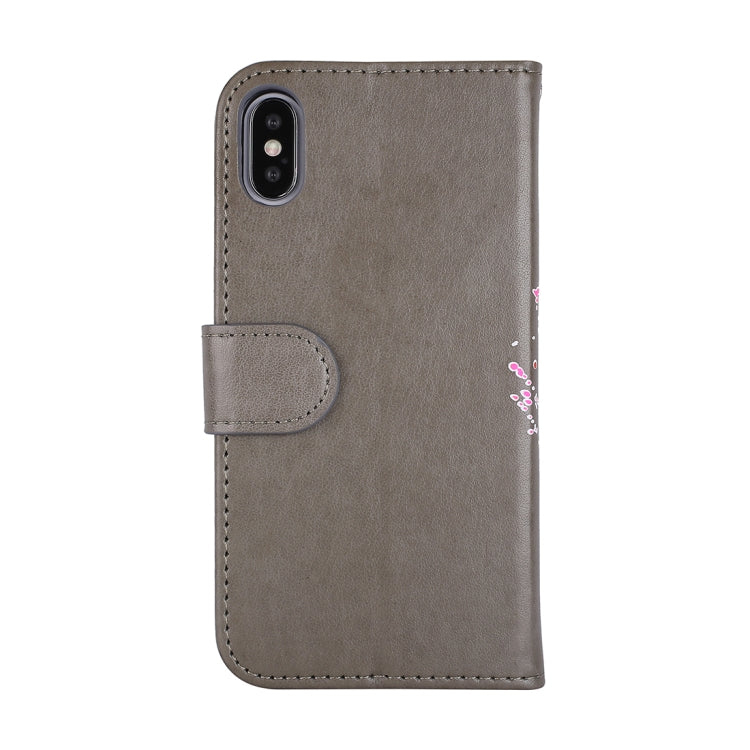 For iPhone X / XS Glittery Powder Flamingo Print Horizontal Flip Leather Case with Holder & Wallet & Card Slots & Photo Frame